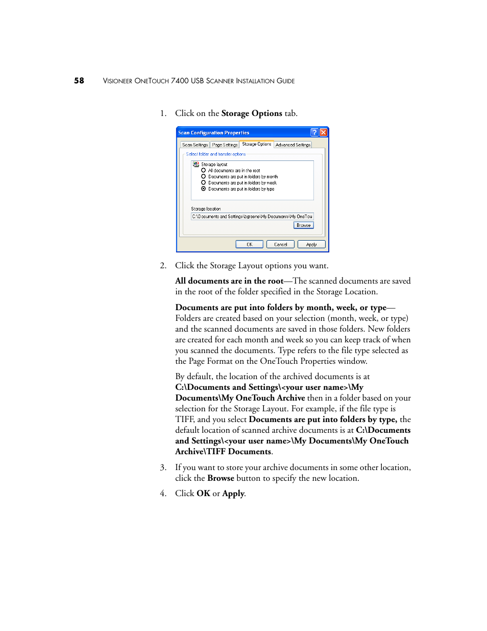 Visioneer OneTouch 7400 User Manual | Page 63 / 122
