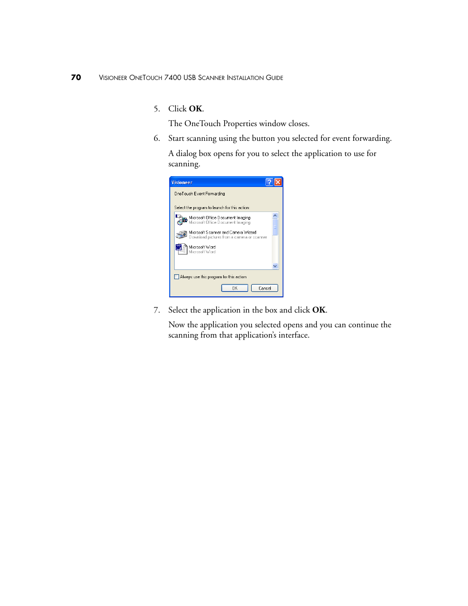Visioneer OneTouch 7400 User Manual | Page 75 / 122