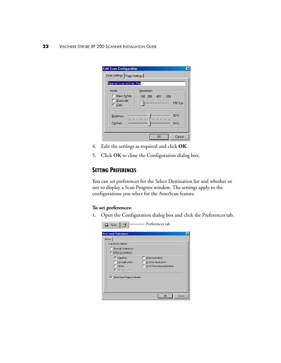 Setting preferences | Visioneer Strobe XP 200 User Manual | Page 26 / 48