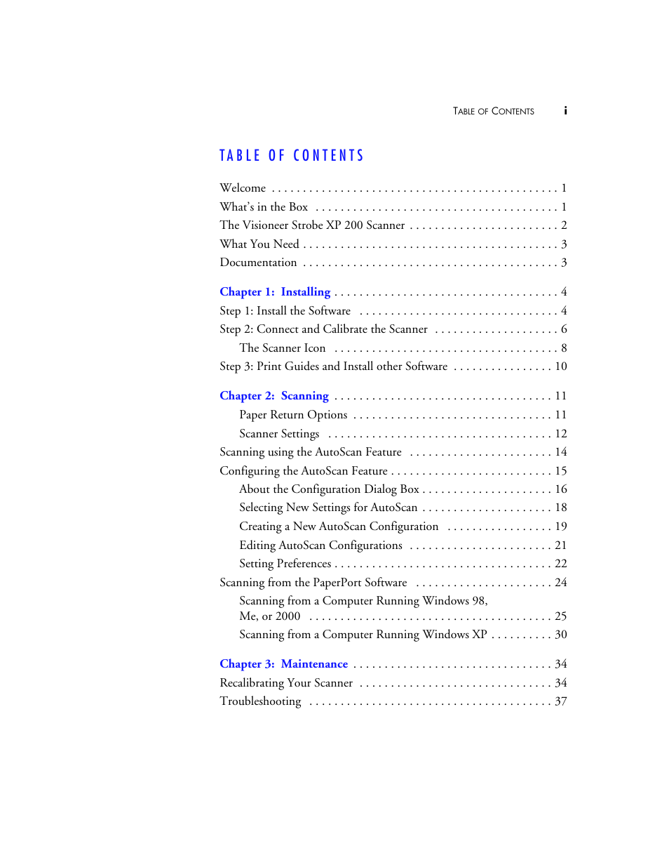 Visioneer Strobe XP 200 User Manual | Page 3 / 48