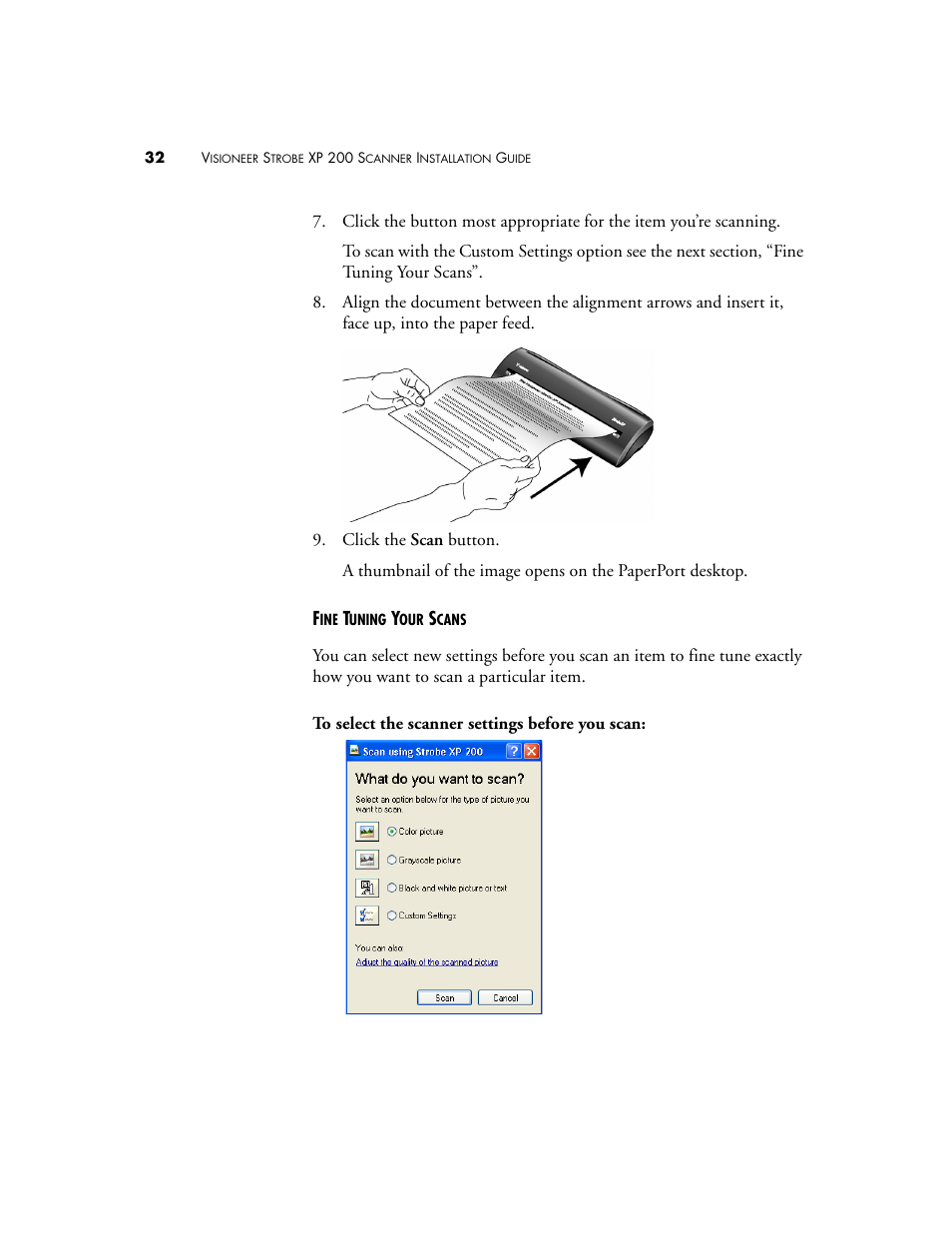 Visioneer Strobe XP 200 User Manual | Page 36 / 48