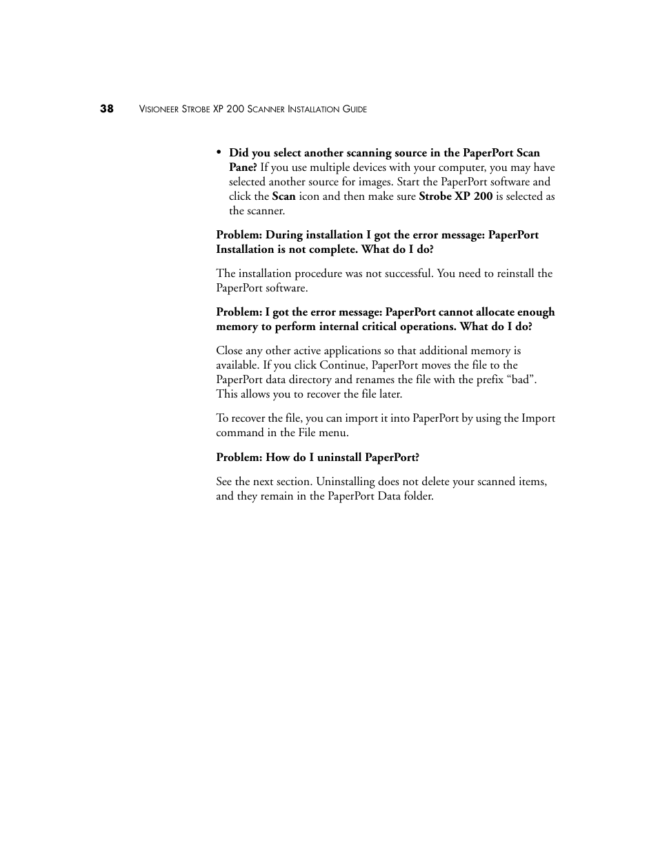 Visioneer Strobe XP 200 User Manual | Page 42 / 48
