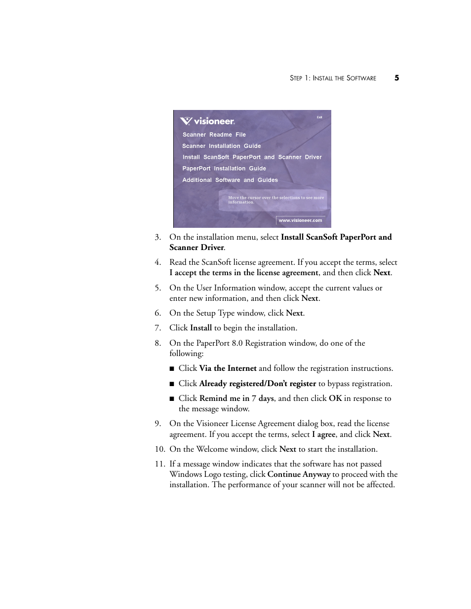 Visioneer Strobe XP 200 User Manual | Page 9 / 48