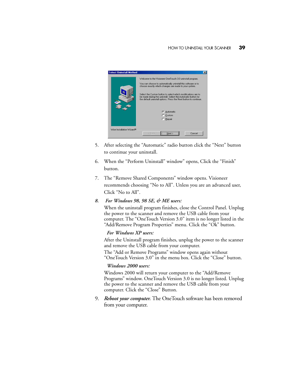 Visioneer OneTouch 58XX User Manual | Page 43 / 45