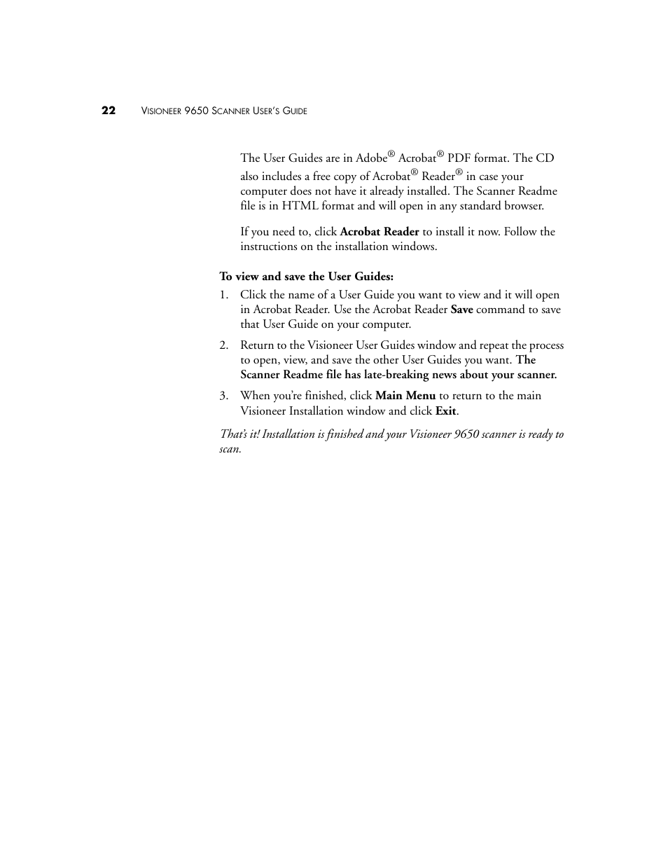 Visioneer 9650 User Manual | Page 29 / 158