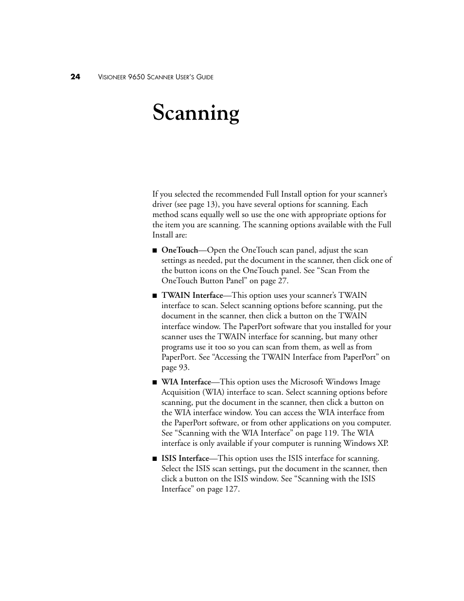 Scanning | Visioneer 9650 User Manual | Page 31 / 158