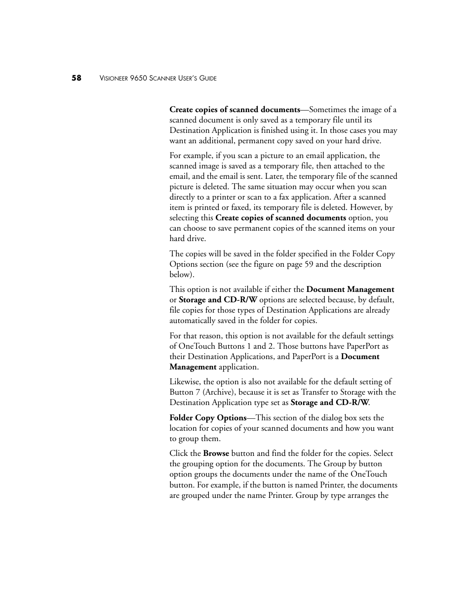 Visioneer 9650 User Manual | Page 65 / 158