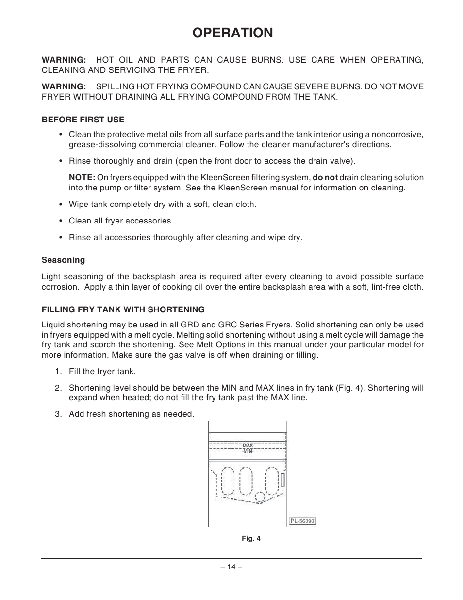 Operation | VULKAN GRD85F ML-126741 User Manual | Page 14 / 36