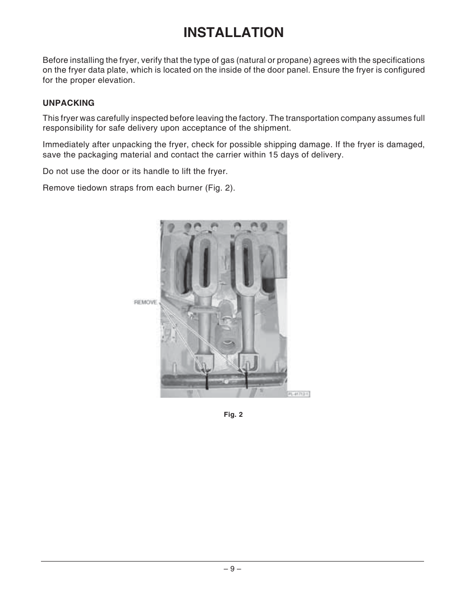 Installation | VULKAN GRD85F ML-126741 User Manual | Page 9 / 36