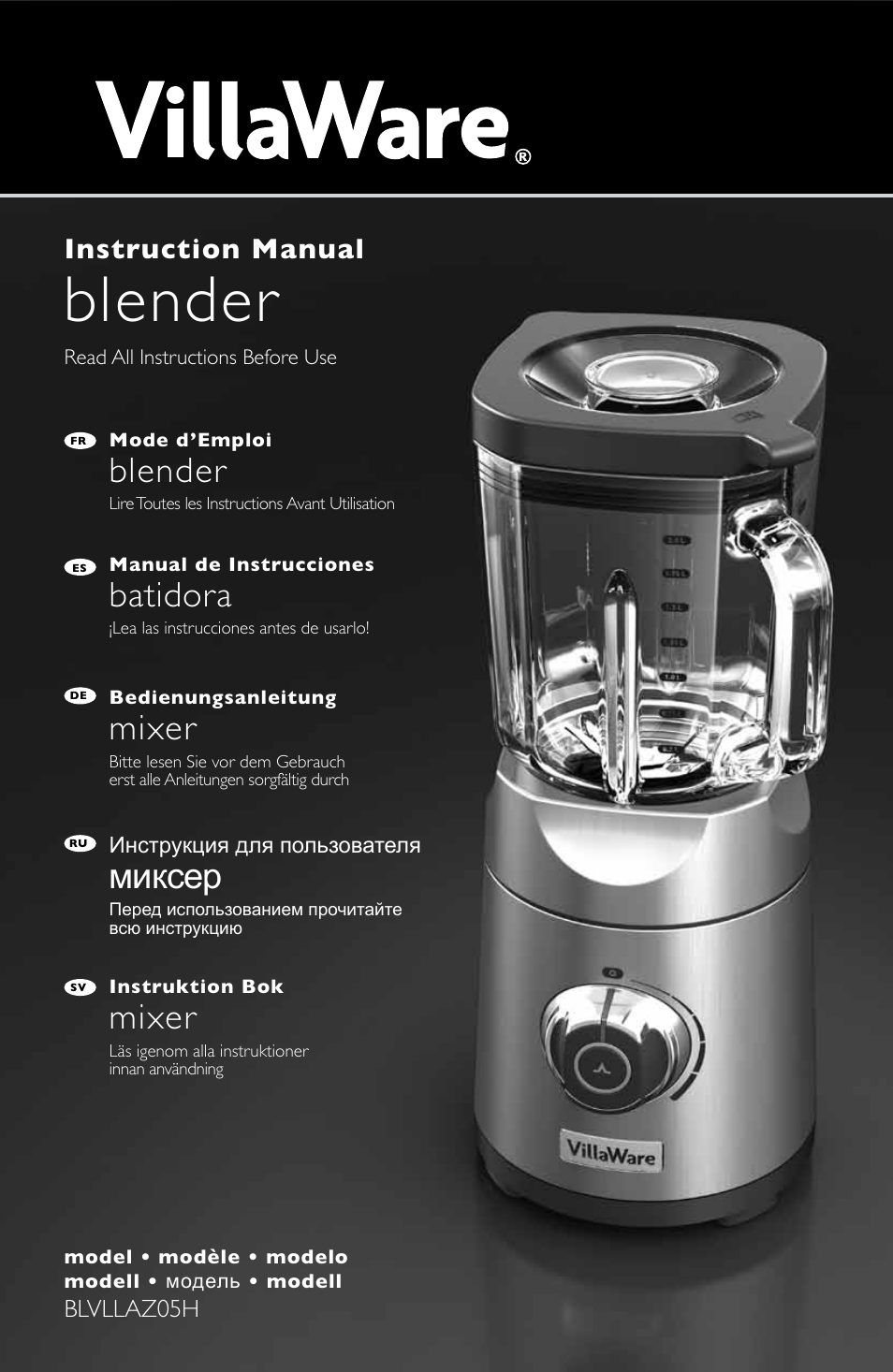 Villaware BLVLLAZ05H User Manual | 70 pages