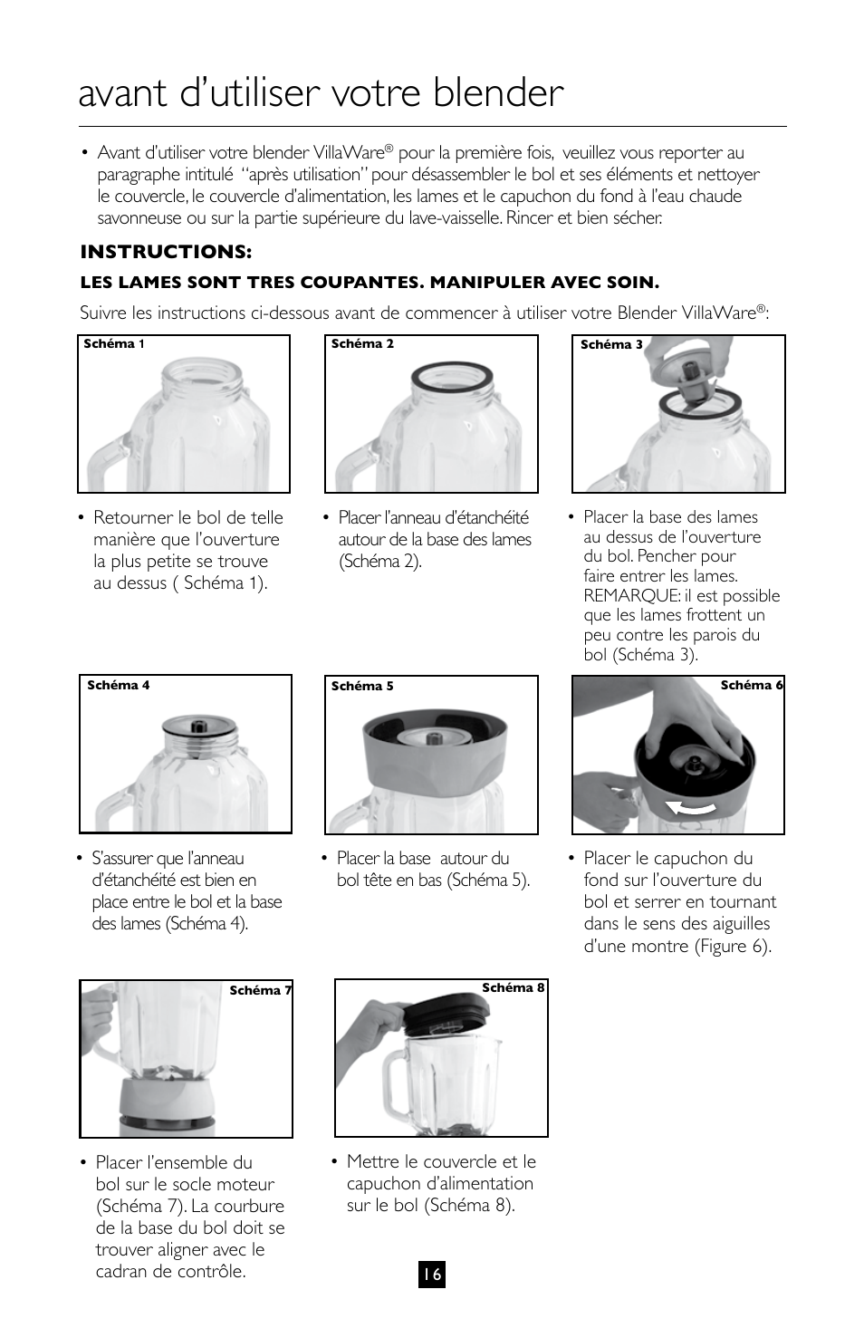 Avant d’utiliser votre blender | Villaware BLVLLAZ05H User Manual | Page 17 / 70