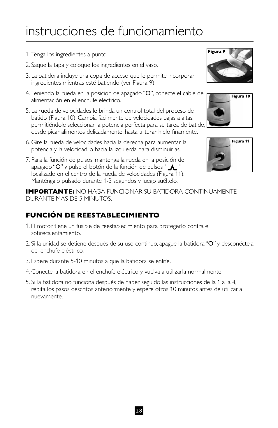 Instrucciones de funcionamiento | Villaware BLVLLAZ05H User Manual | Page 29 / 70