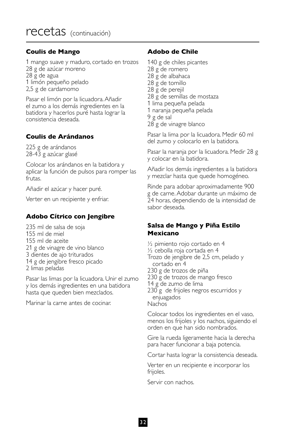 Recetas | Villaware BLVLLAZ05H User Manual | Page 33 / 70