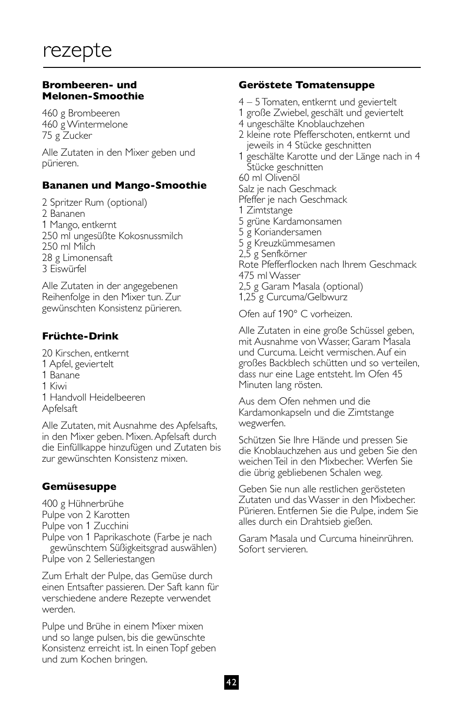 Rezepte | Villaware BLVLLAZ05H User Manual | Page 43 / 70