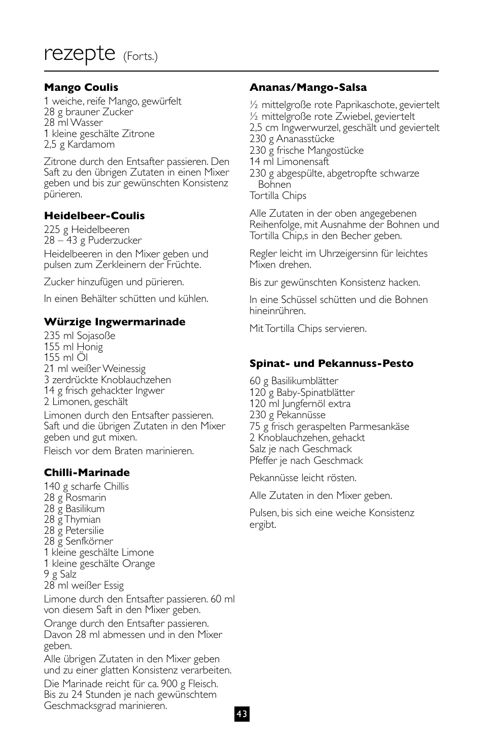 Rezepte | Villaware BLVLLAZ05H User Manual | Page 44 / 70