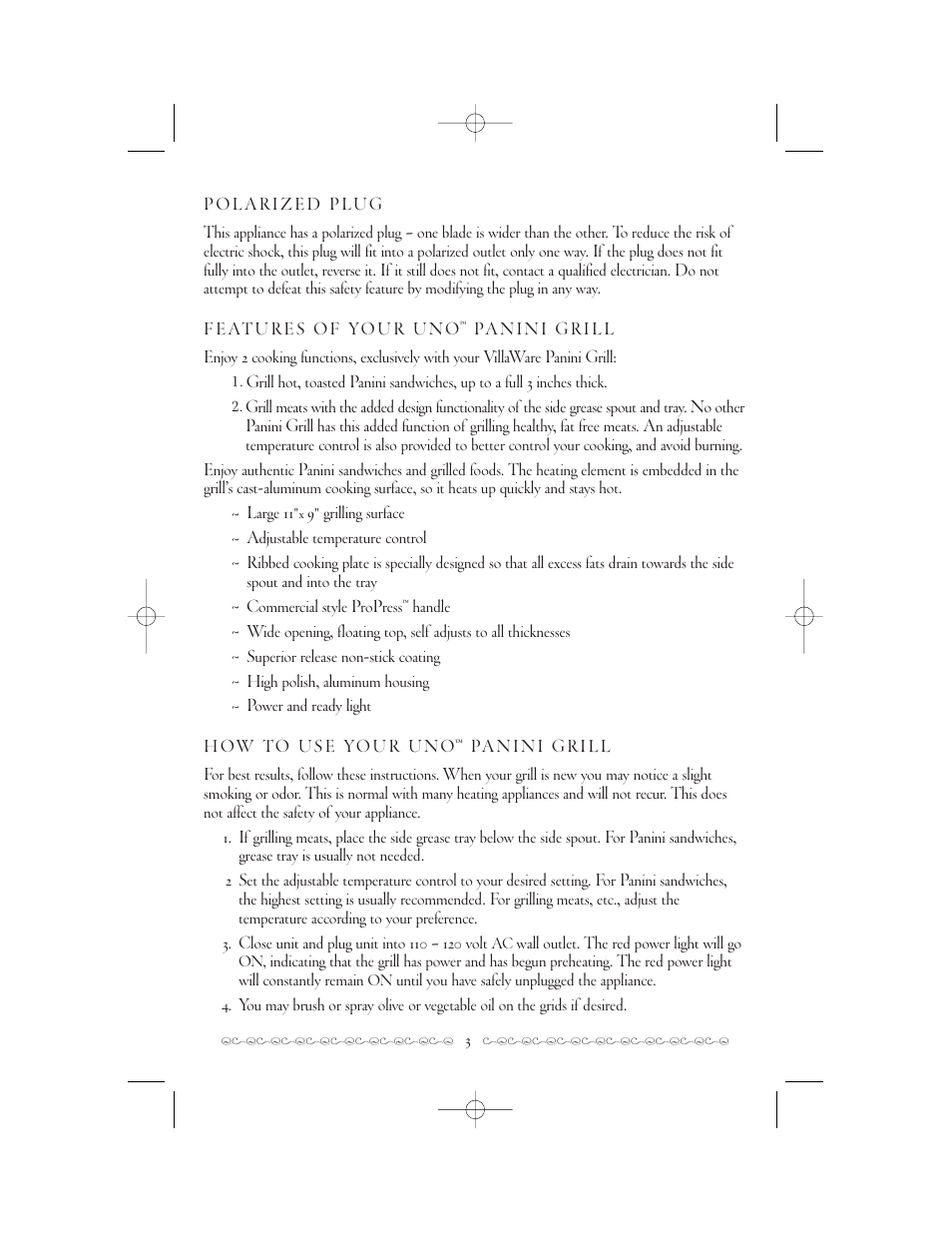 Villaware 2160 User Manual | Page 3 / 10