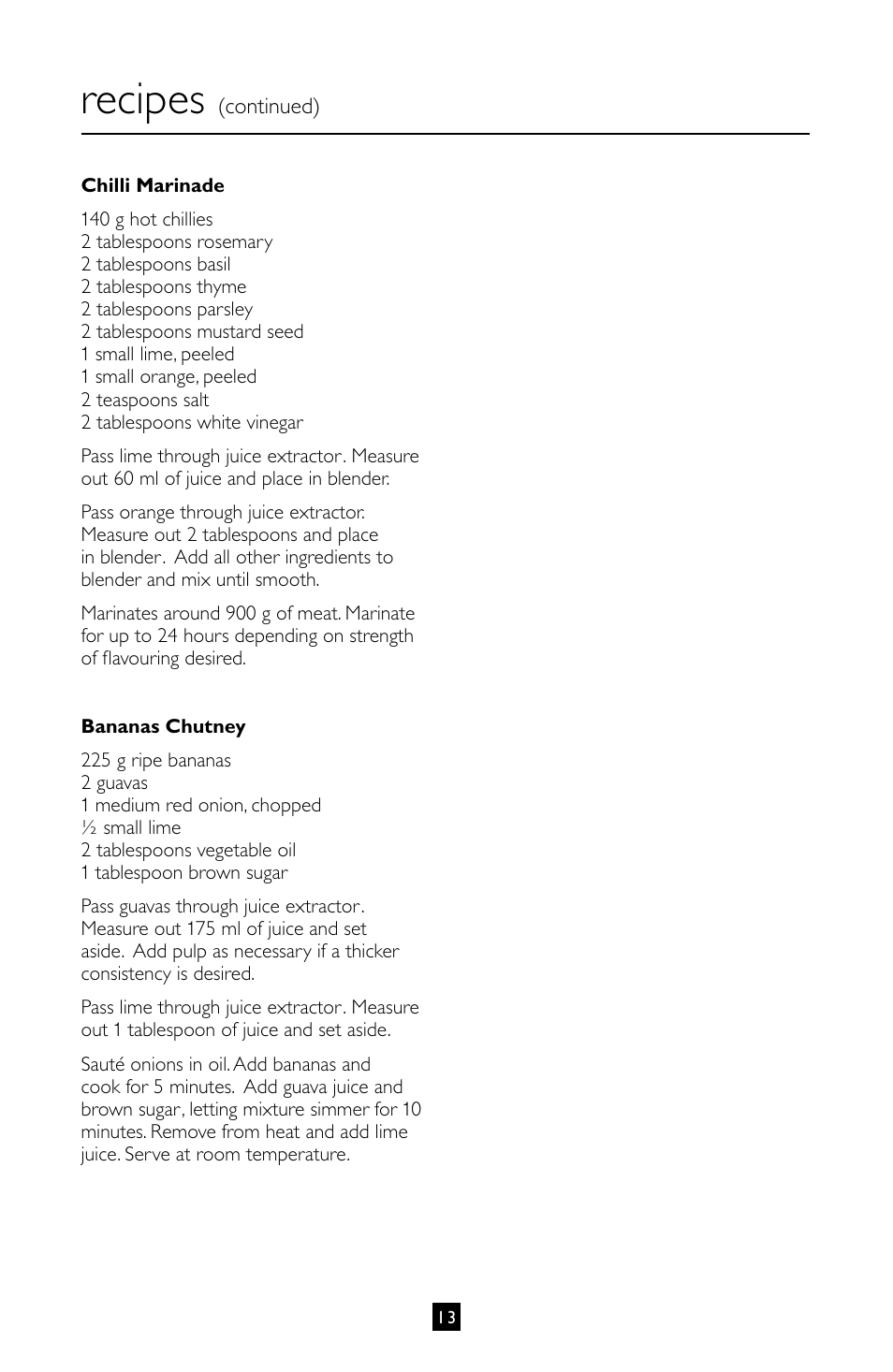 Recipes | Villaware INSTRUCTION MANUAL FPVLJESLO1 User Manual | Page 14 / 82