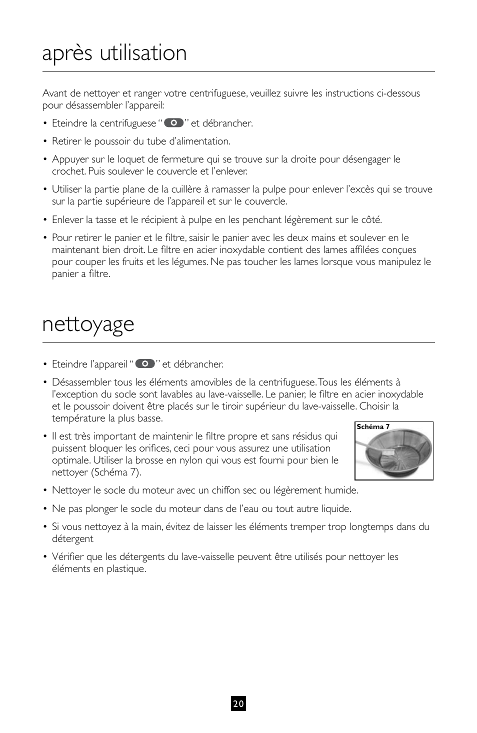 Après utilisation, Nettoyage | Villaware INSTRUCTION MANUAL FPVLJESLO1 User Manual | Page 21 / 82