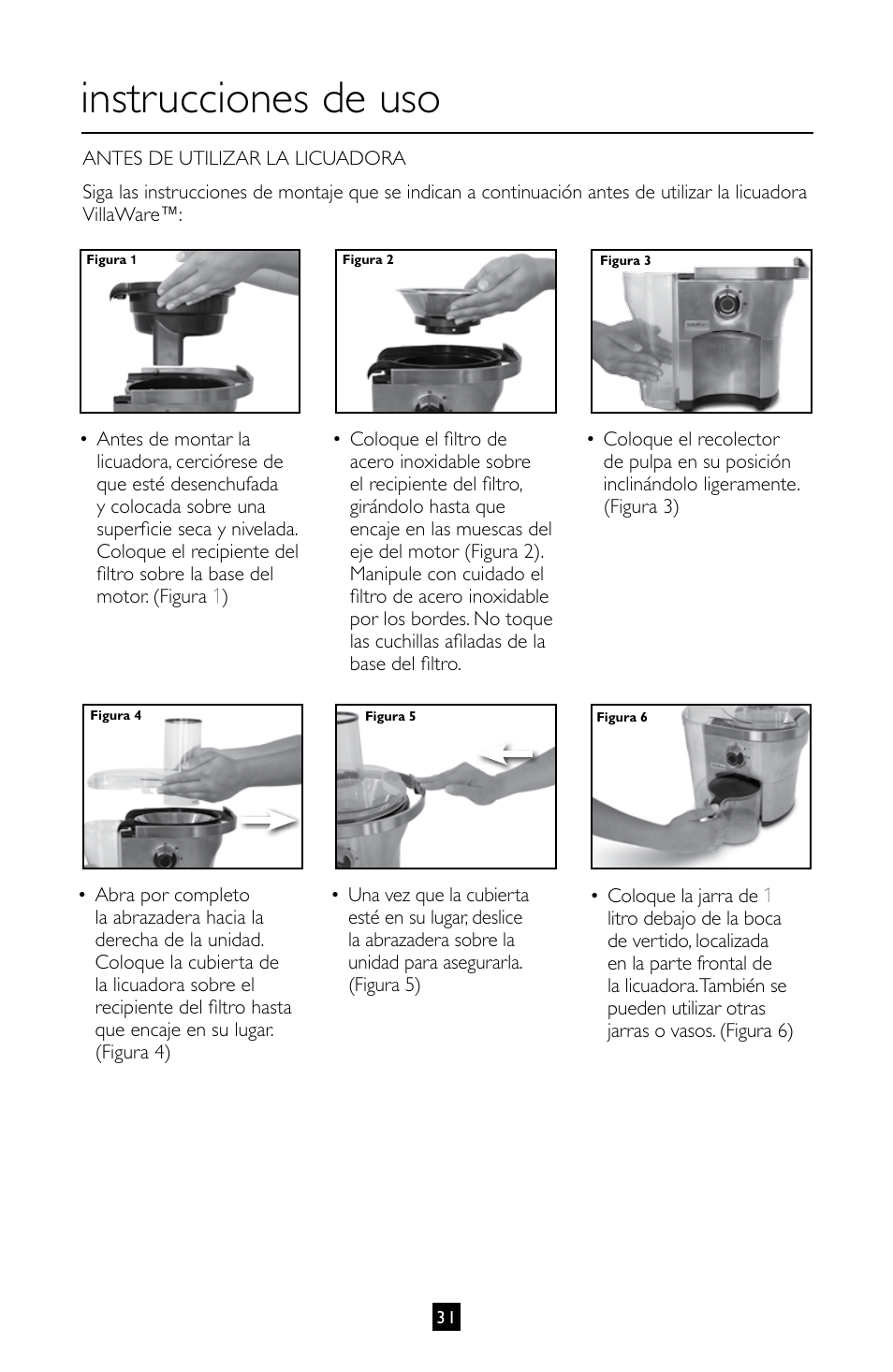 Instrucciones de uso | Villaware INSTRUCTION MANUAL FPVLJESLO1 User Manual | Page 32 / 82