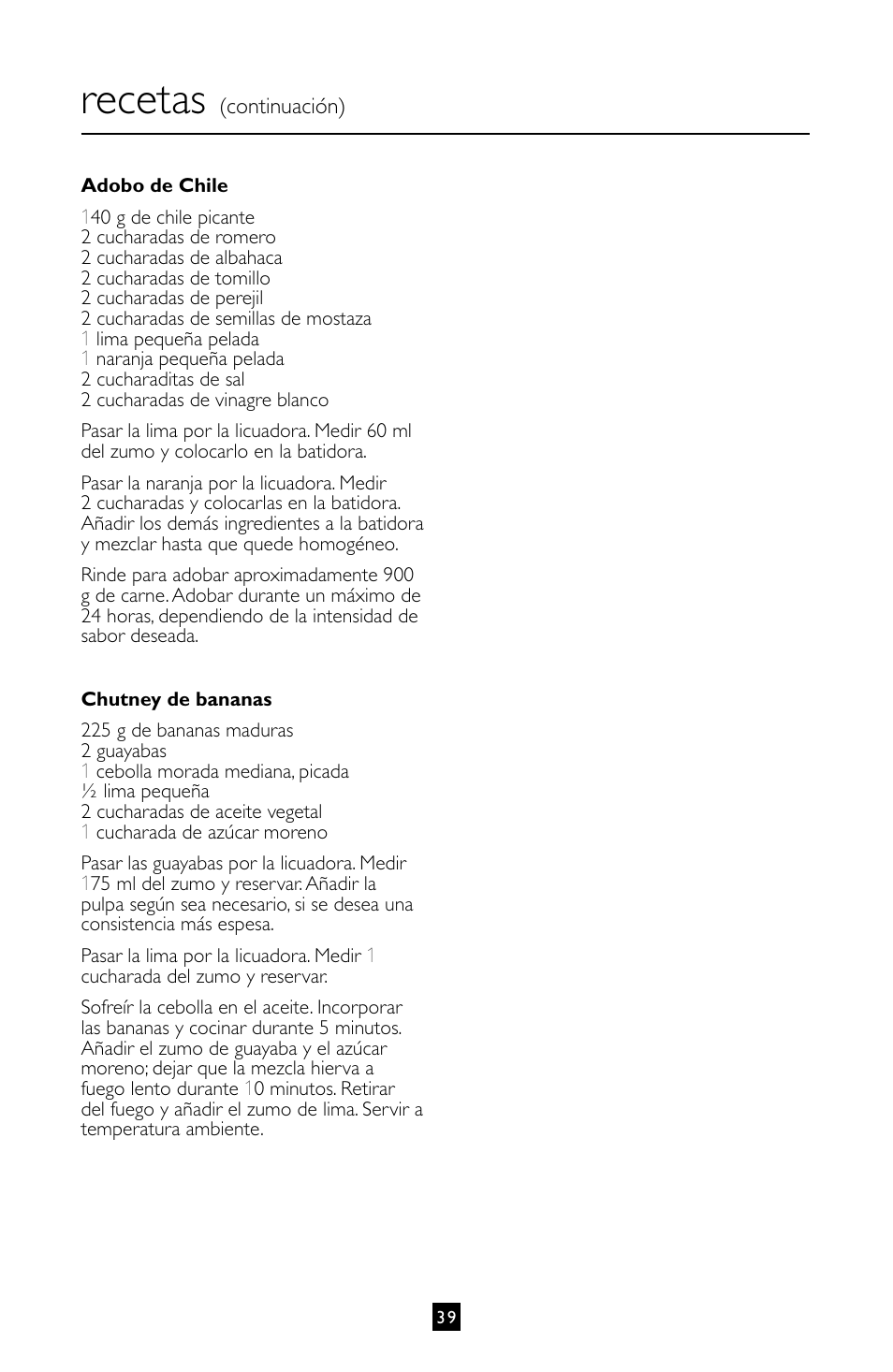 Recetas | Villaware INSTRUCTION MANUAL FPVLJESLO1 User Manual | Page 40 / 82