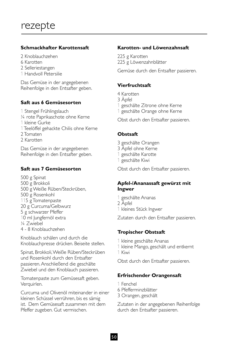 Rezepte | Villaware INSTRUCTION MANUAL FPVLJESLO1 User Manual | Page 51 / 82