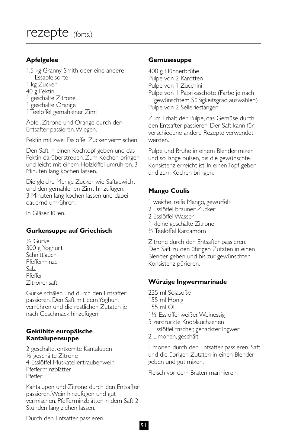 Rezepte | Villaware INSTRUCTION MANUAL FPVLJESLO1 User Manual | Page 52 / 82