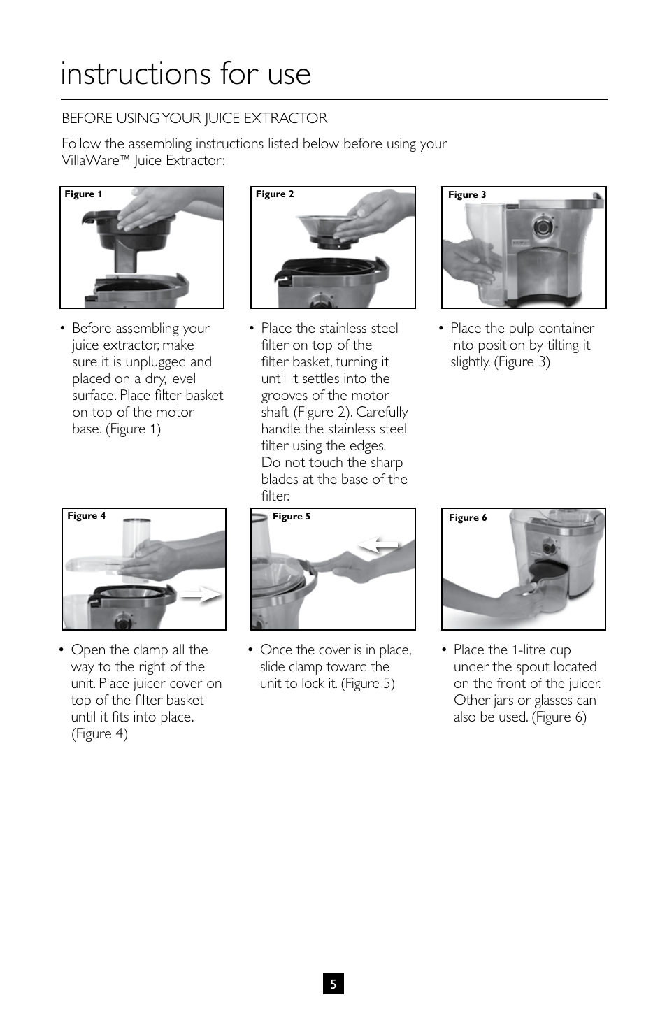 Instructions for use | Villaware INSTRUCTION MANUAL FPVLJESLO1 User Manual | Page 6 / 82
