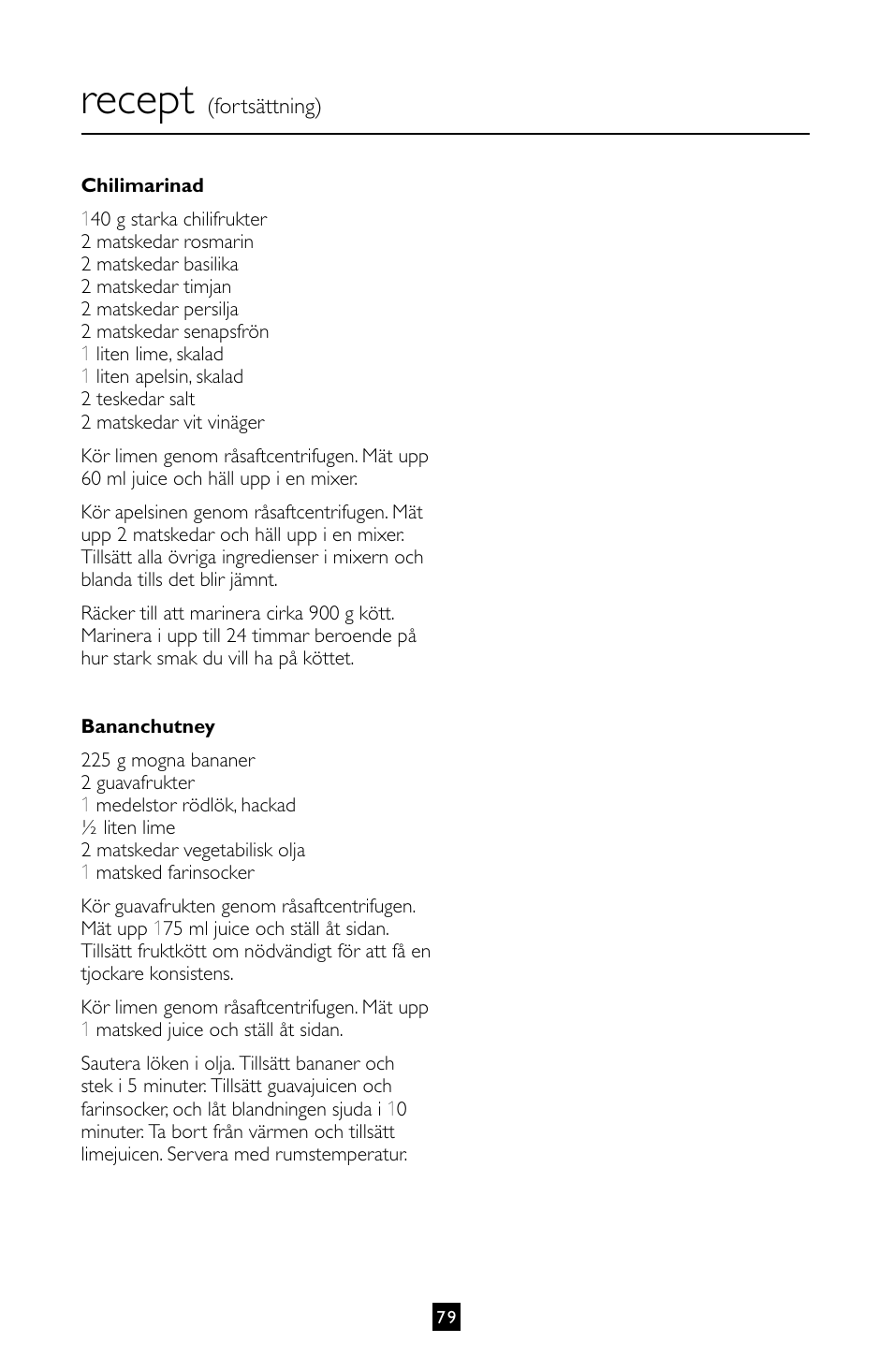 Recept | Villaware INSTRUCTION MANUAL FPVLJESLO1 User Manual | Page 80 / 82