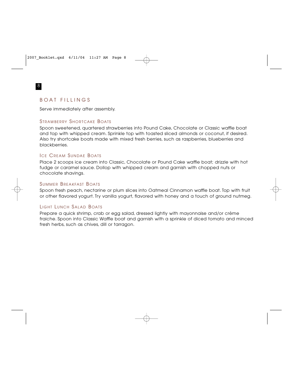 Villaware BELGIAN WAFFLE BOAT MAKER User Manual | Page 8 / 9