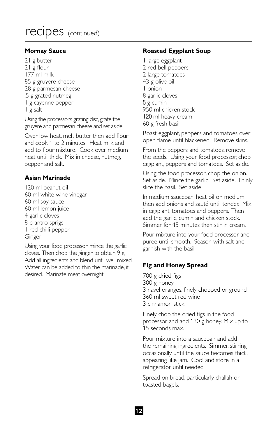 Recipes | Villaware FPVLFPSL01 User Manual | Page 13 / 80