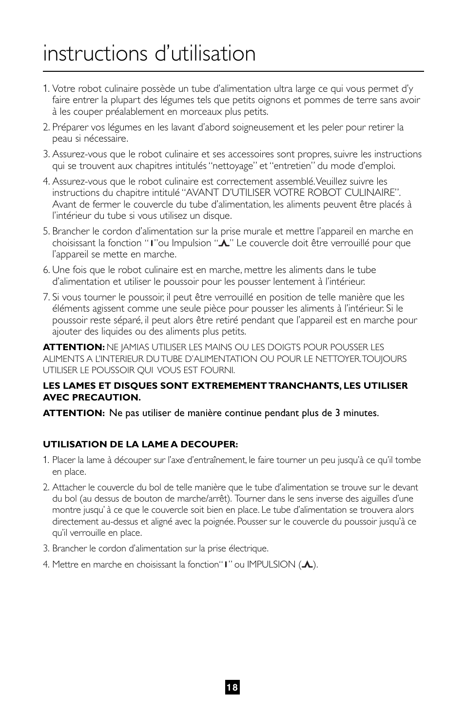 Instructions d’utilisation | Villaware FPVLFPSL01 User Manual | Page 19 / 80