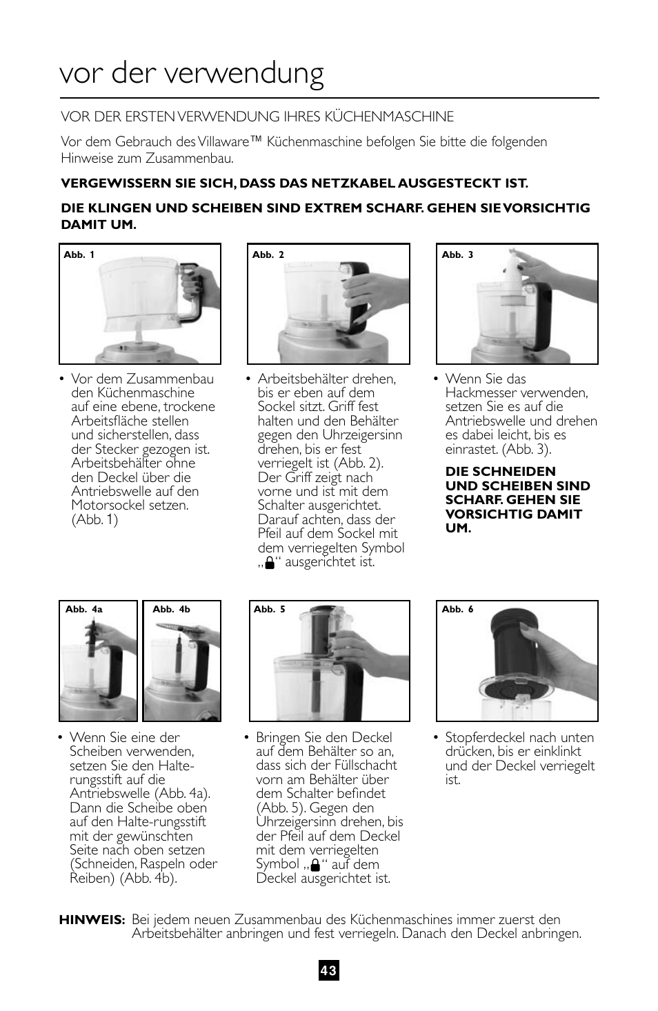 Vor der verwendung | Villaware FPVLFPSL01 User Manual | Page 44 / 80