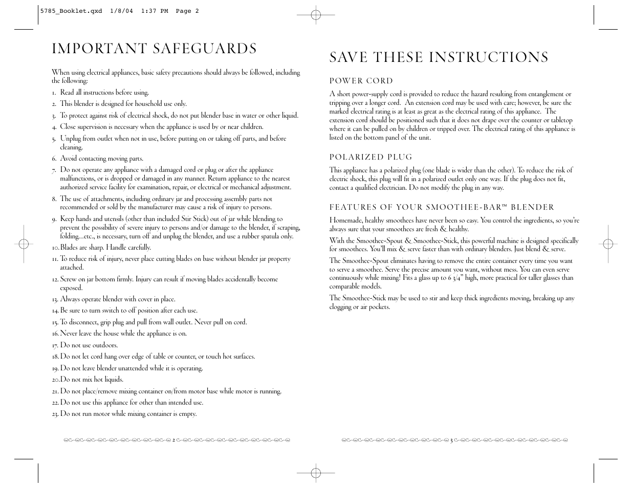 Villaware 5785 User Manual | Page 2 / 8