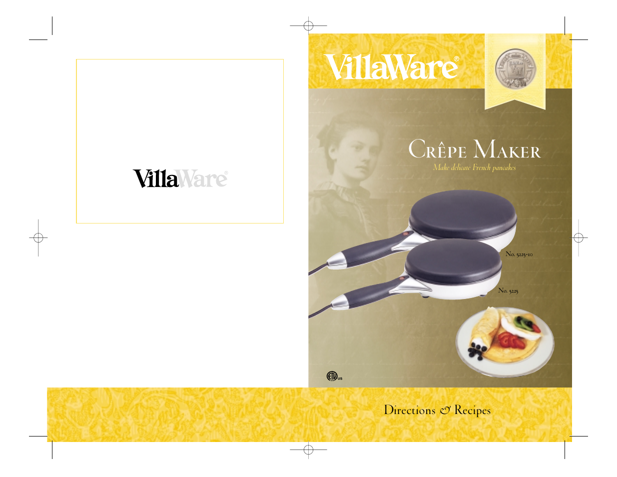 Villaware Crpe Maker User Manual | 8 pages