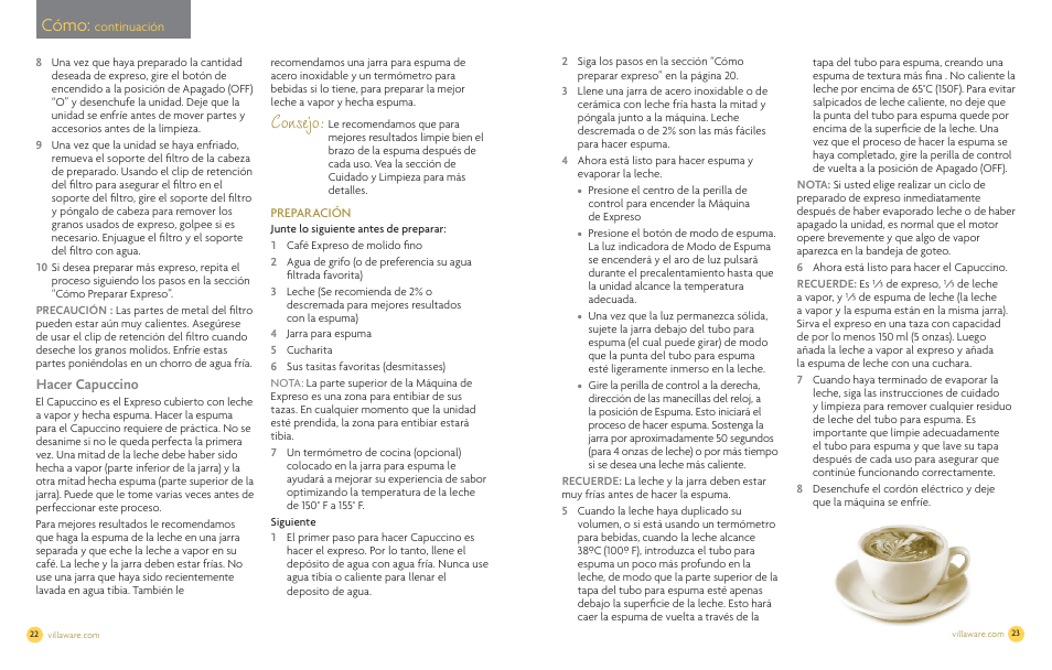 Consejo, Cómo | Villaware NDVLEM1000 User Manual | Page 13 / 16