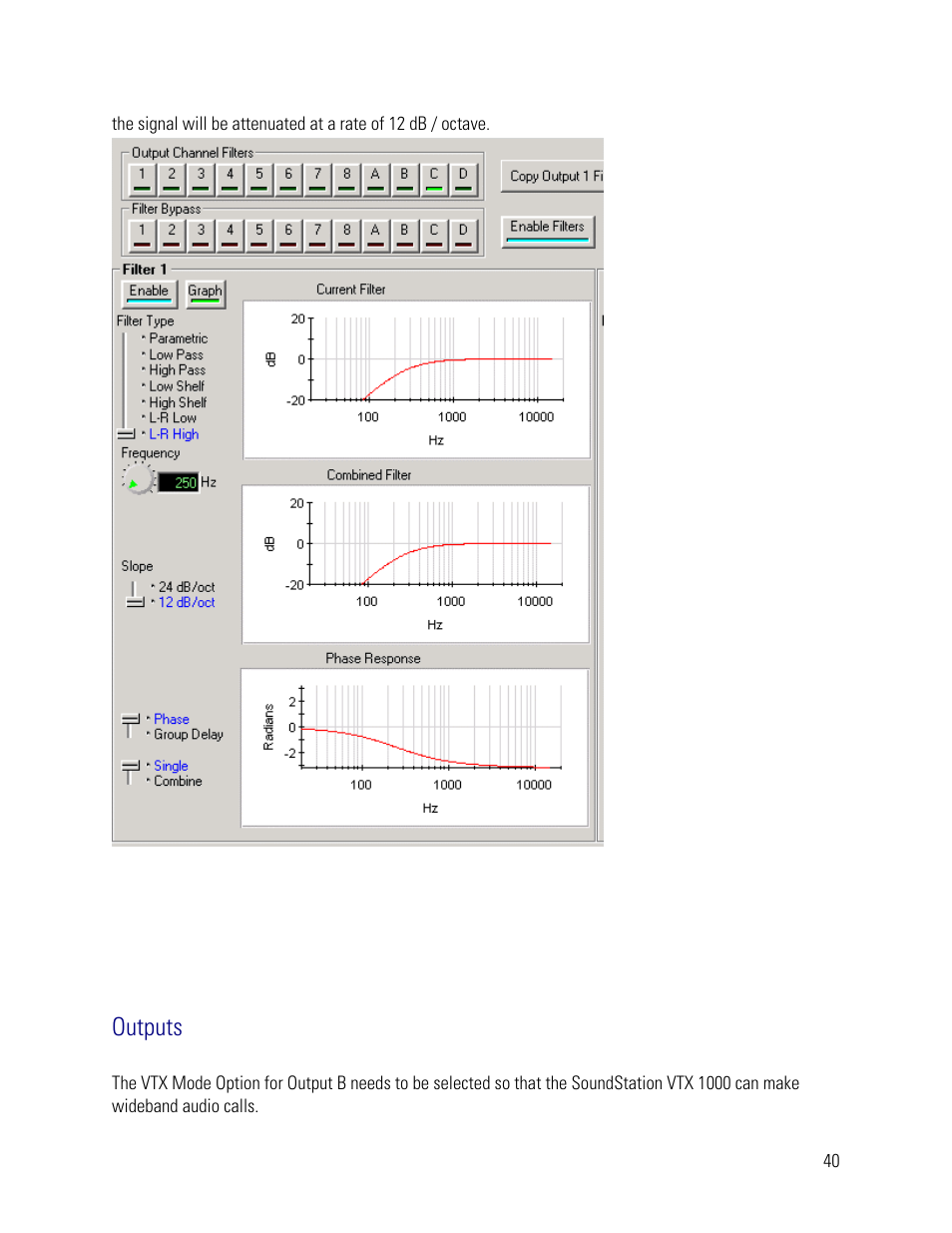 Outputs | Vortex Media VTX 1000 User Manual | Page 40 / 103