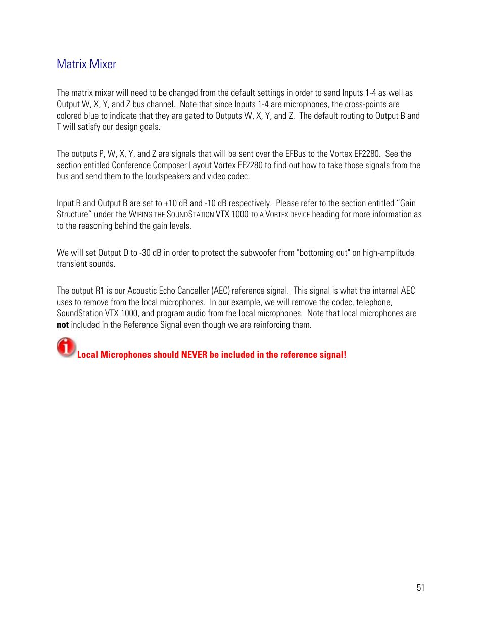 Matrix mixer | Vortex Media VTX 1000 User Manual | Page 51 / 103
