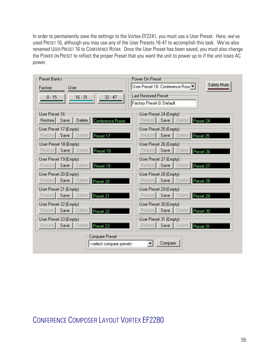 Conference composer layout vortex ef2280, Ef2280 | Vortex Media VTX 1000 User Manual | Page 55 / 103