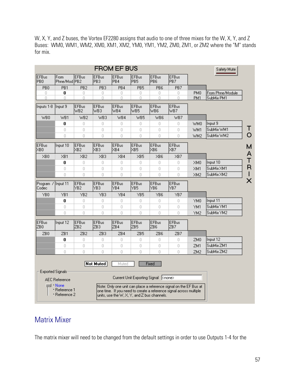 Matrix mixer | Vortex Media VTX 1000 User Manual | Page 57 / 103