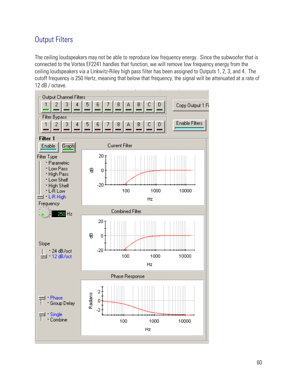 Output filters | Vortex Media VTX 1000 User Manual | Page 60 / 103