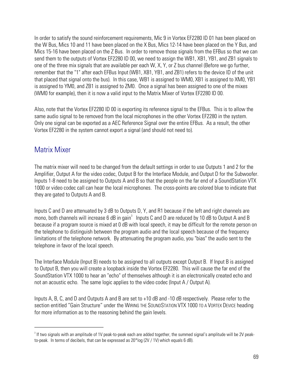 Matrix mixer | Vortex Media VTX 1000 User Manual | Page 69 / 103