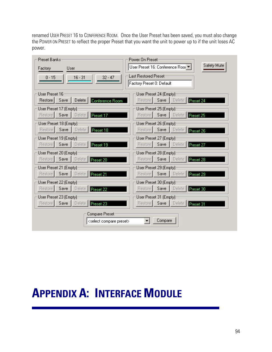 Appendix a: interface module, A: i, Ppendix | Nterface, Odule | Vortex Media VTX 1000 User Manual | Page 94 / 103