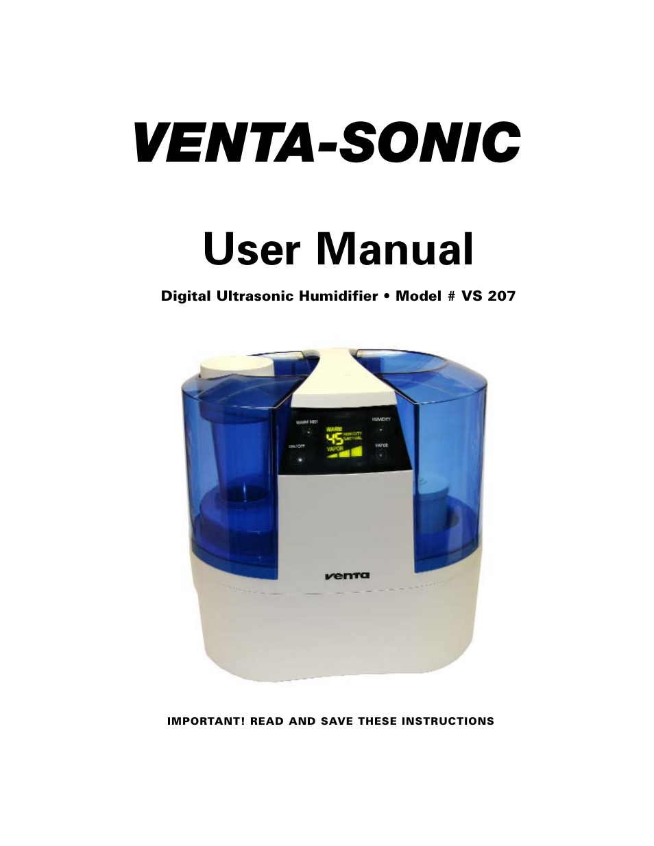 Venta Airwasher VS 207 User Manual | 8 pages
