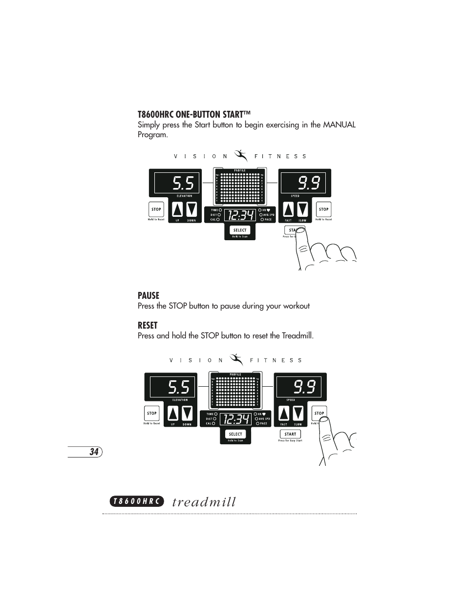 Tr eadmill | Vision Fitness T8600S User Manual | Page 36 / 86