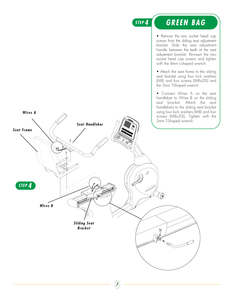 Green bag | Vision Fitness R2650HRT User Manual | Page 7 / 9