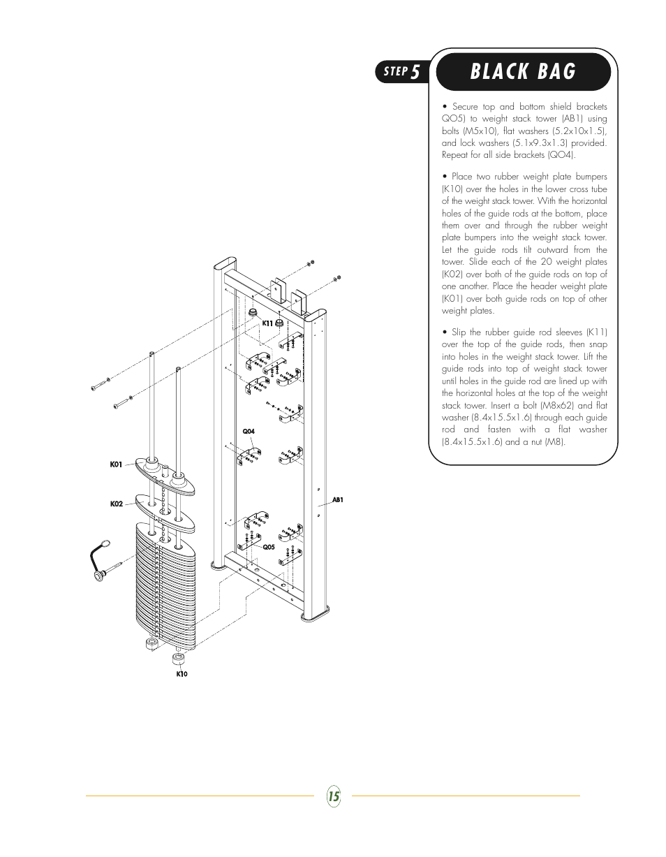 Black bag | Vision Fitness ST720 User Manual | Page 15 / 32