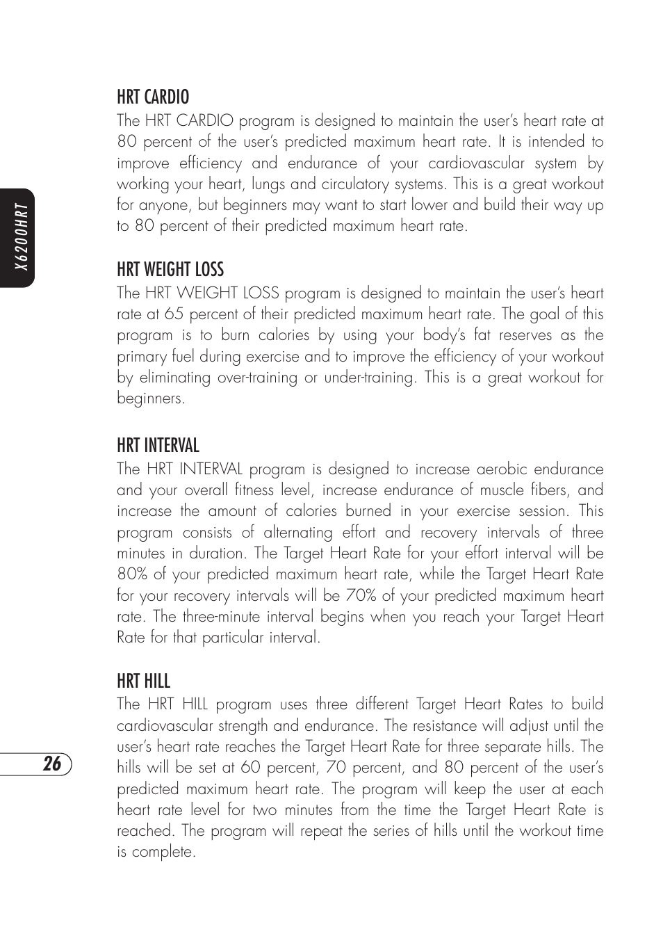 Vision Fitness X6200HRT User Manual | Page 30 / 60