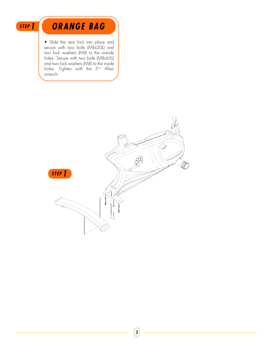 Orange bag | Vision Fitness E3000 User Manual | Page 5 / 8