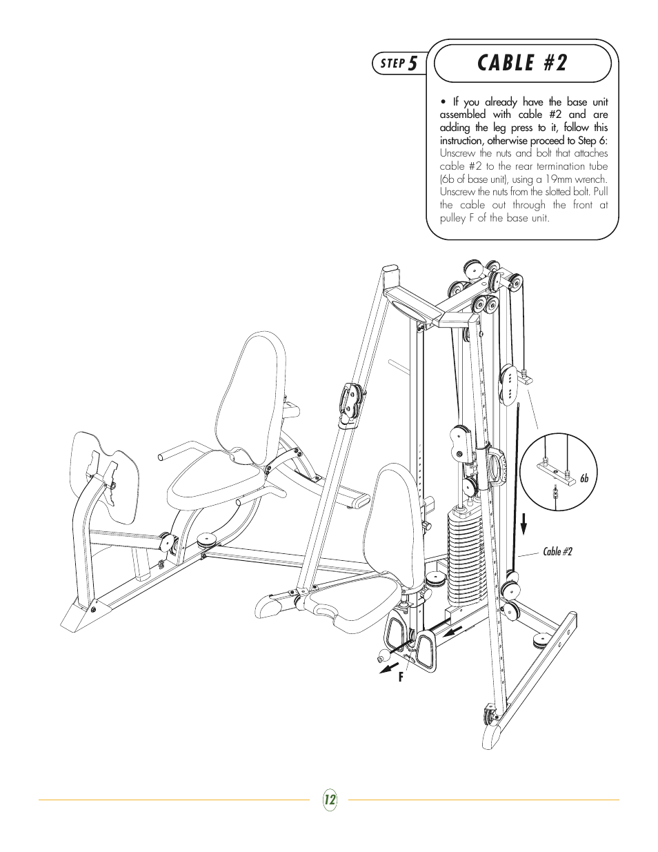 Cable #2 | Vision Fitness ST250 User Manual | Page 12 / 16