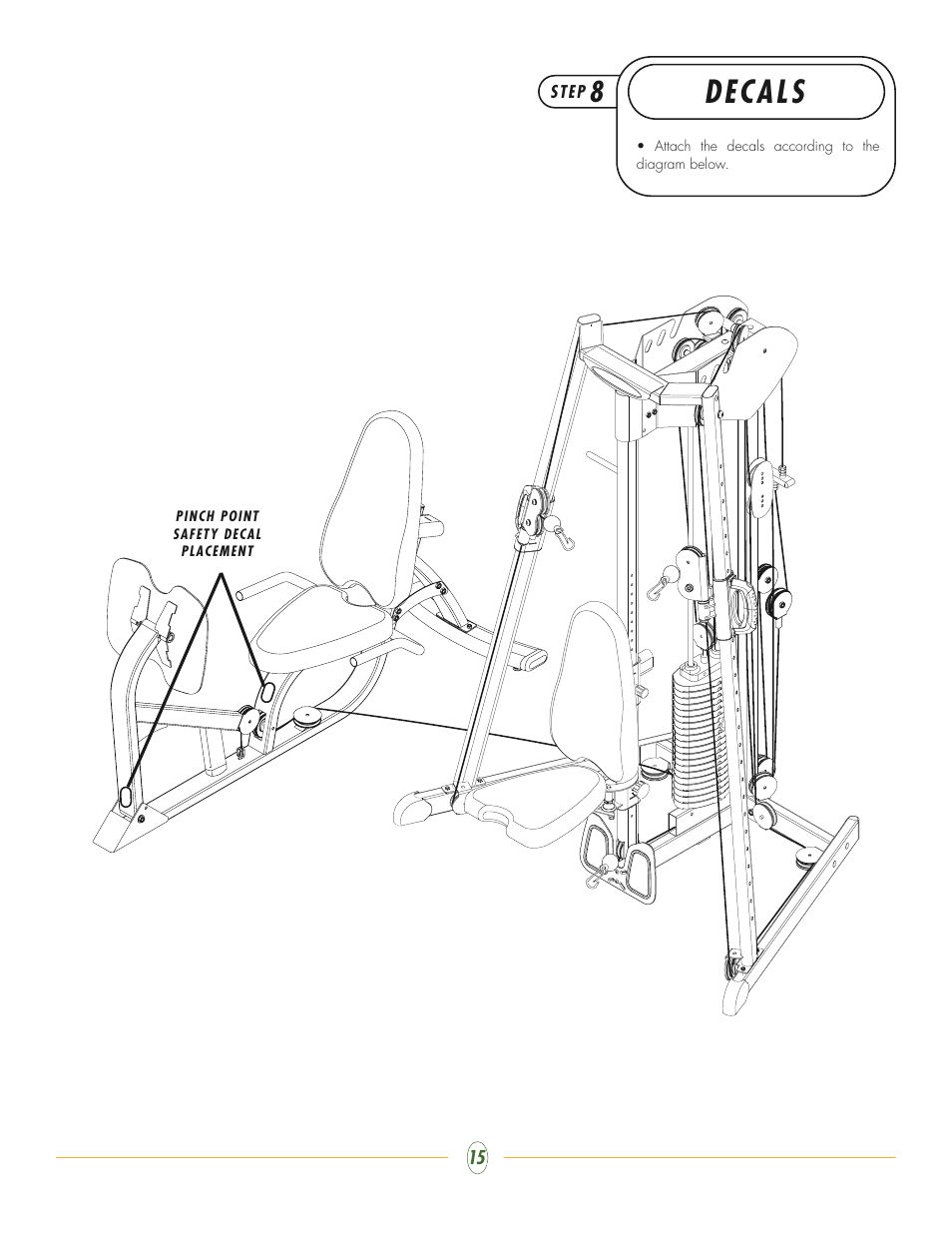 Decals | Vision Fitness ST250 User Manual | Page 15 / 16